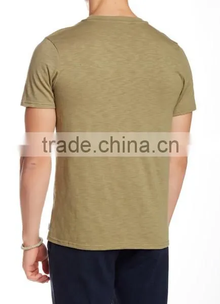 T-shirts 100% Cotton Robert Short Sleeve Slub V-Neck Tee T-shirts T-shirts for Men photo-3