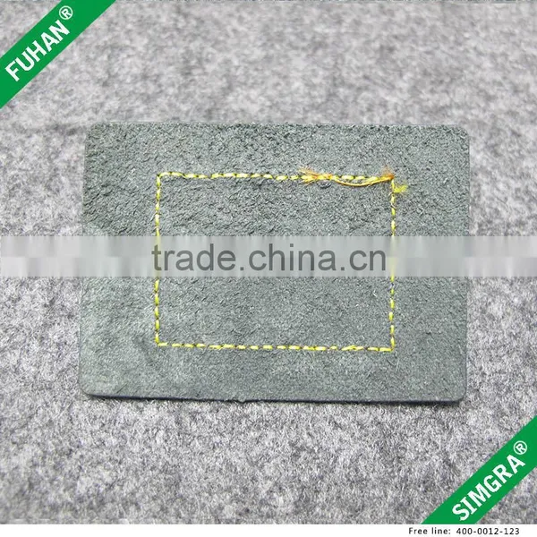 Faux Double Layer Leather Patch With Embossed Logo photo-3