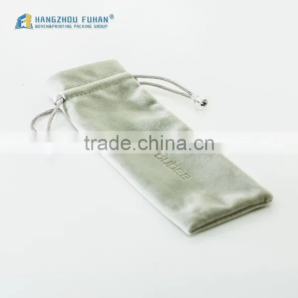 Simple Design Top Great Debossed Logo Velvet Bag For Tie Pin photo-3
