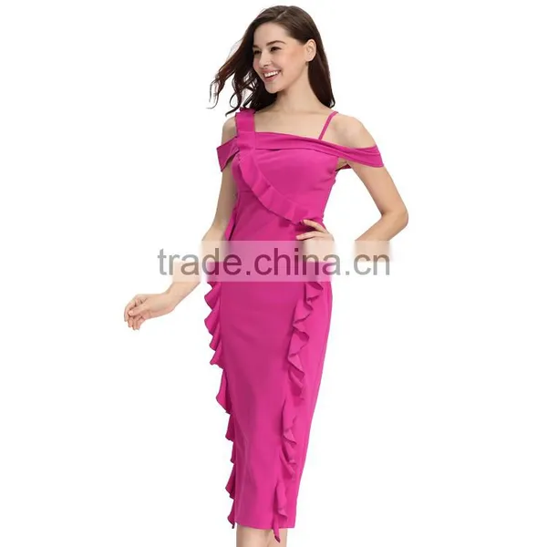 2017 Designer One Piece New Style Women's Party Evening Long Chiffon Dress photo-3
