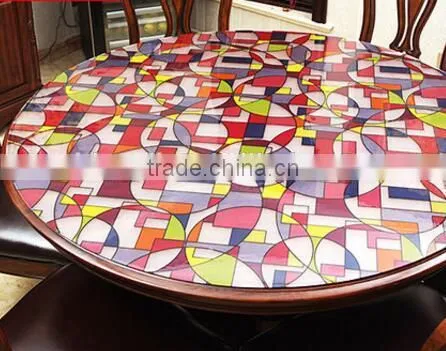 Roundtable Waterproof Cloth Table Mats Pvc Soft Glass Taiwan Arming Oil Anti-hot Round Plastic Tablecloths