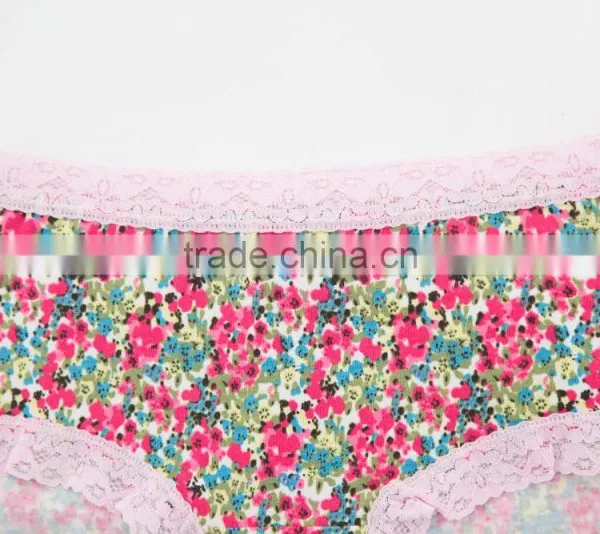 Factory Custom Cheapest Printing 95% Cotton 5% Spandex With Lace Sexy Fancy Woman Underwear photo-4