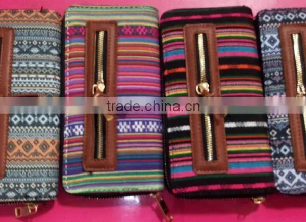 Fashion Lady Designer Cotton Canvas Diversity New Wallet photo-2