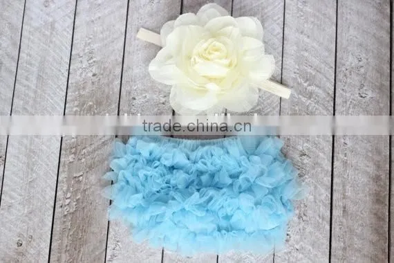 Newborn Baby Green Tutu Bloomer Tulle Ruffles Bloomer Diaper Cover Cute Baby Underwear photo-5