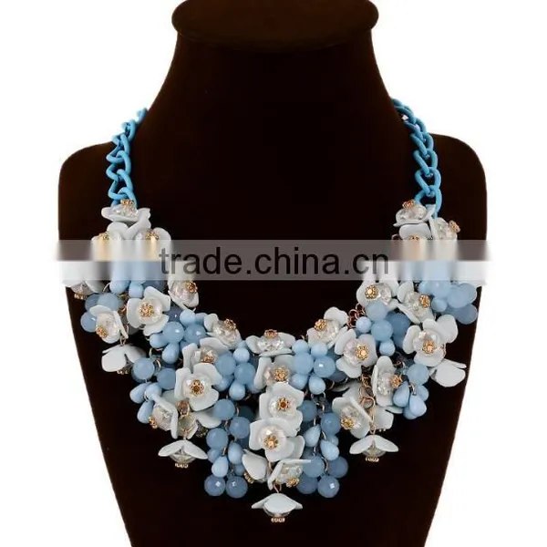 Zm33312a Colorful Fashion Women Resin Flower Bohemian Necklace Jewelries photo-5