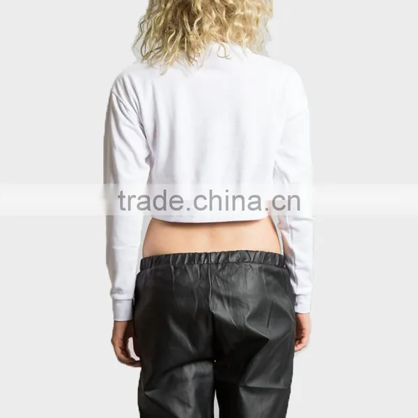 White Women Hoodies Dew Navel Long Sleeve Sweater for Women photo-2