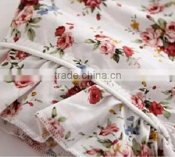 Summer Print Flower Cotton Short Sleeve Dress, Daily Wear Baby Girl Cute Dress photo-3