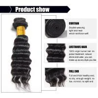 Rosa Hair Products Brazilian Deep Wave 3pcs Brizilian Deep Curly Virgin Hair Bundles Deals Brazilian Virgin Human Hair Extension photo-2