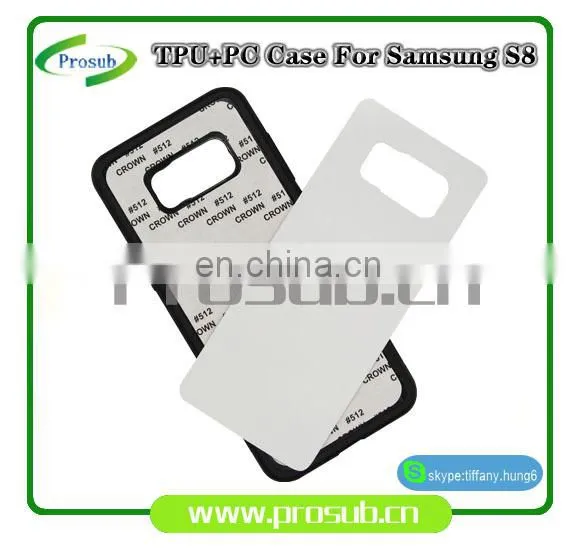 2d Sublimation Heat Transfer PC +TPU Silicon Blank Cell Phone Case With Metal Sheet for Prosub-Samsung S8 photo-4