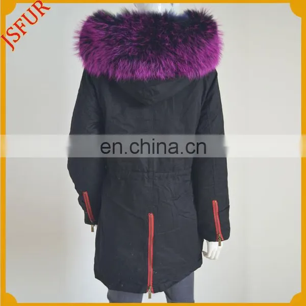 Jsfur Wholesale Fur Jackets 100% Cotton Jacket Parka With Fur photo-3