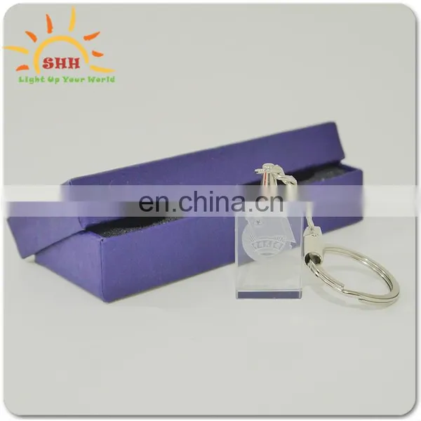 New Product High Quality Square Shape Plastic LED Keychains 3d Laser Keychain LED Crystal Key Chain for Sale photo-2