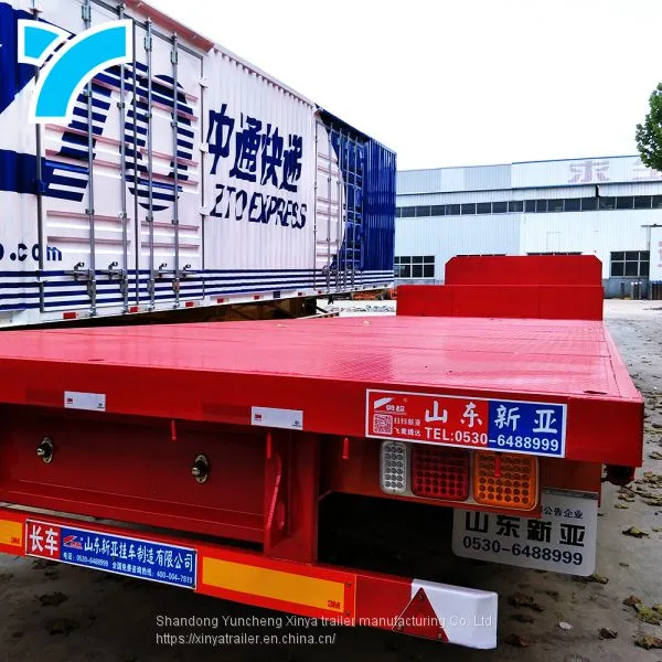 Made In China Container Semi-Automatic Twist Lock Bulk Cargo Carrier 40Ft Flatbed Truck Trailer Load Capacity photo-4