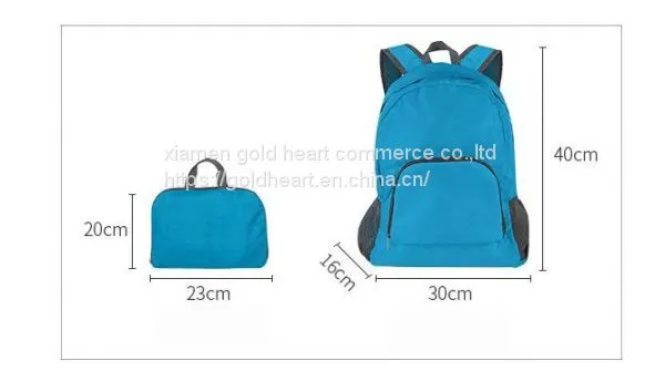 Nylon Polyester 210D 190T 420D Sport Leisure Foldable Backpack With Zipper photo-2
