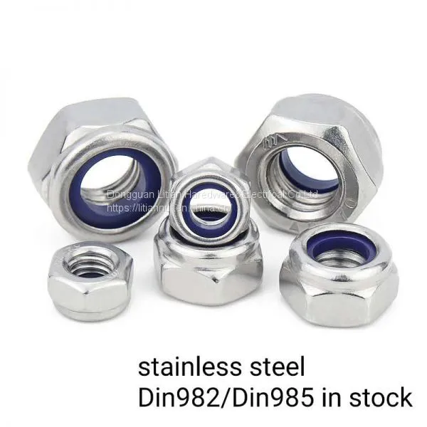The High Quality DIN982 Stainless Steel Self Lock Nut Nylon Clinching M5 Press Hex Nylock Bolts Nuts