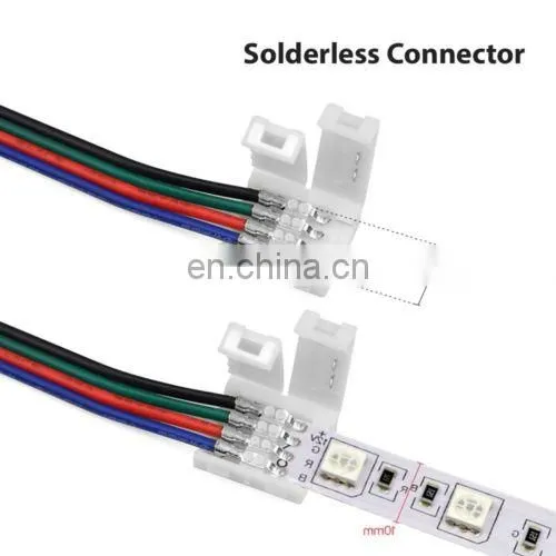 Solderless Connector 4pin 10mm Power Connector for 3528/5050 RGB LED Strip Light photo-5