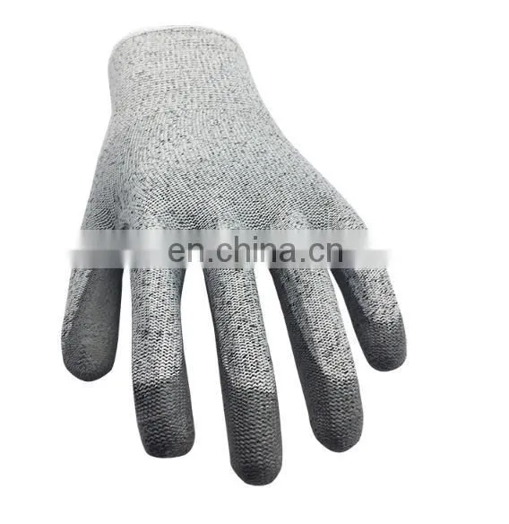 China Factory Anti Cut Level 5 PU Coated Cut Resistant Gloves photo-5
