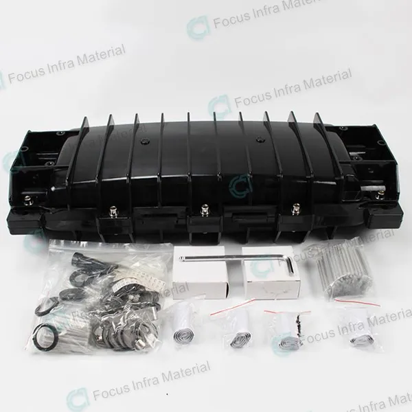48 Cores to 288 Cores Horizontal Type 3 Inlets 3 Outlets Outdoor Aerial Dome Duct Mounting Fiber Optical Splice Closure photo-2