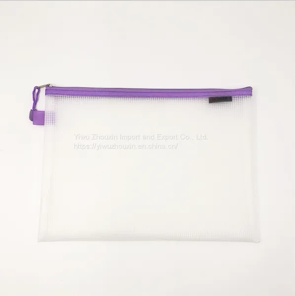 Waterproof A4 A5 A6 Transparent Mesh Zipper Bag is Thick and Soft Without Deformation photo-4