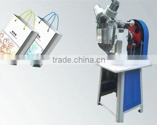 HAS VIDEO 195 Cycles Per Minute 2 Heads Electric Semi Automatic Eyelet Punch Machine For Paper Bag,Non Woven Bag,Shopping Bag photo-2
