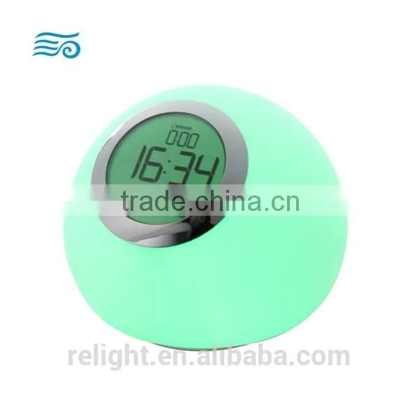 Multicolor Changing LED Small Night Light With Clock Display and Alarm Clock Function photo-2