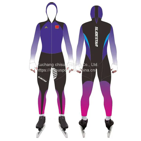 New Upgrade Breathable Zipper Closure One Piece Long Sleeve Speed Skating Training Suit Sportswear Outwear With Hat photo-2