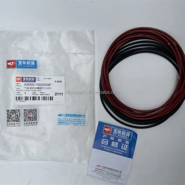 Good Material XMQ6858 Kinglong Bus Original Yuchai Engine Spare Parts A3000-1002063BX Bus O.rings for Cylinder Liner photo-5