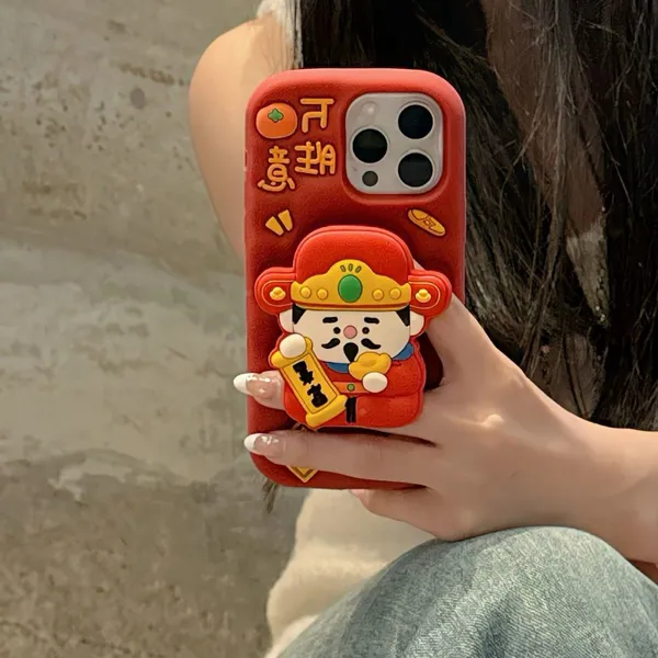 Cartoon Master Silicone Stand Mobile Phone Case Fall Protection Case for Mobile Phone 11 12 13 14 15Pro Max