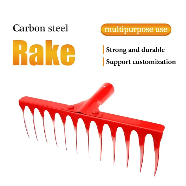 Durable Metal Garden Rake for Soil Loosening Land Preparation Weeding and Farm Cultivation