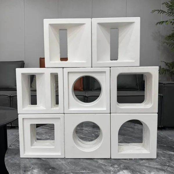 White Cement Flower Tiles, Hollow Bricks, Internet-famous Hollow Bricks, Chinese-style Flower Tiles, Garden Landscaping Bricks, Building Materials Loved by Decoration Companies for Store Partitions and Parquet Decoration