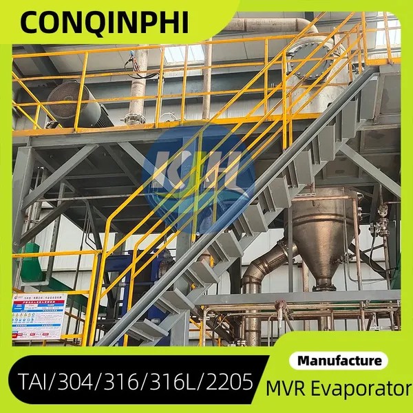 Industrial Wastewater Treatment Counterflow MVR Evaporator, High Salt Concentration, 1000L/h photo-5