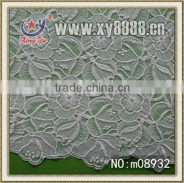 Elegant Flower Embroidery Lace Fabric