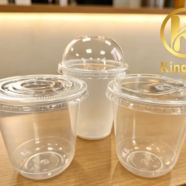 Compostable Bagasse Kraft Paper Hot Soup Bowl Cup With PP Lid for Takeaway photo-3
