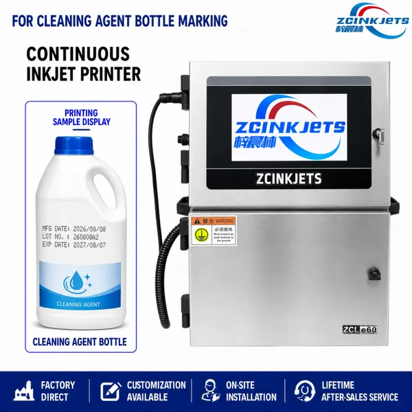 Cleaning Product Coding Machine for Detergent Bottles HDPE Containers Batch Number Printing