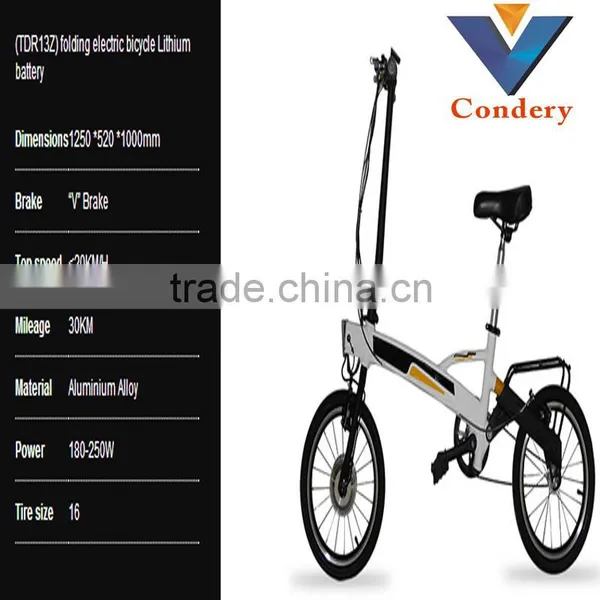 Condery Newest Folding Electric Bicycle With Lithium Battery