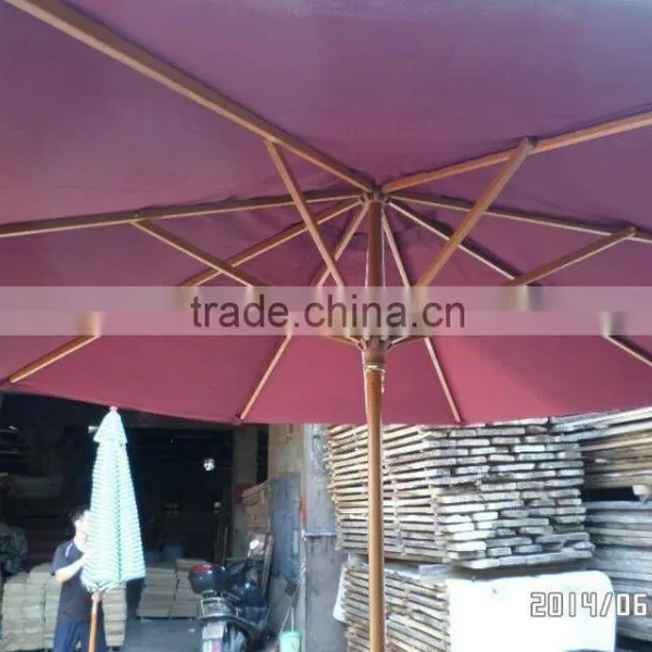 Outdoor Sun Parasol Wooden Patio Umbrella photo-3