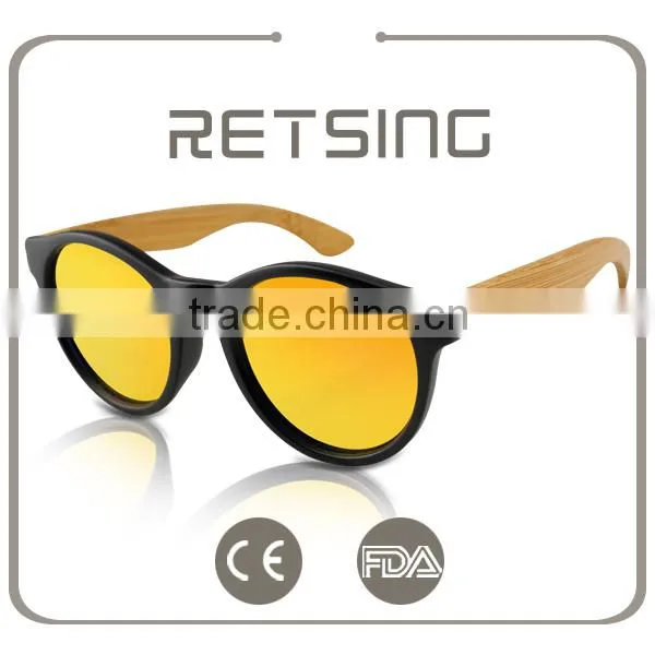 Cheap Custom Plastic Frame Polarized Bamboo Sunglass Handmade Bamboo Sunglasses Polarized photo-3