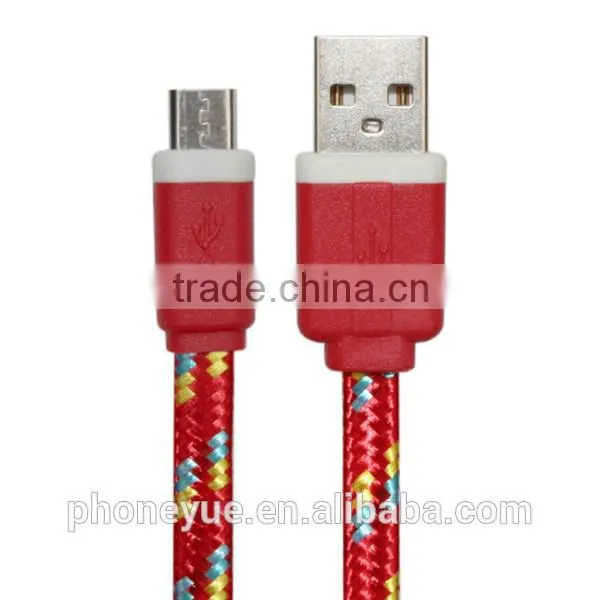 Hot Selling Whole Mix Three Colors Micro Braided Usb Charging Cable photo-2