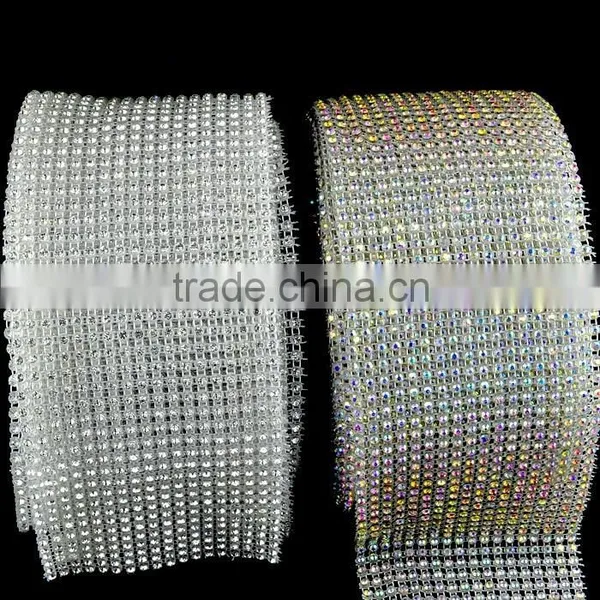 Rhinestone Trims With 10 Yards in Plastic Ribbon, Fashion Elastic Stretch Rhinestone Trimming Rolls Sheets for Party Decoration photo-4