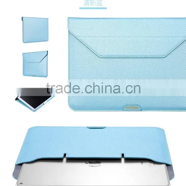 for IPad Pro 12.9 Leather Sleeve With Kick Stand, Wallet Sleeve Case for Macbook 12 Inch, Ultrathin Carrying Bag With Stand photo-2
