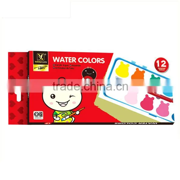 12 Colors Round Dry Water Color Paint Set photo-3
