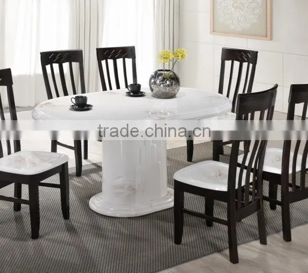 Stainless Marble Dining Table Solid Wooden Chair
