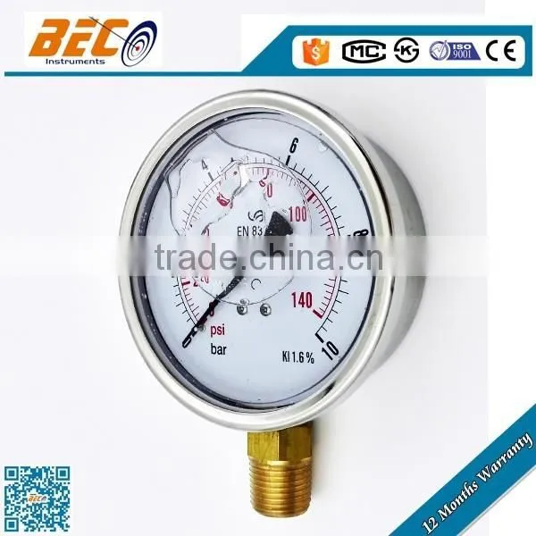 Safety Process 316 Stainless Steel Case Turbo Pressure Gauge
