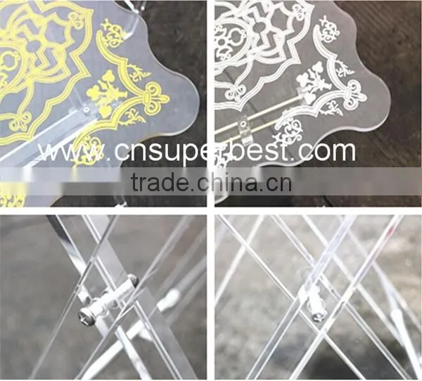 Folding Clear Acrylic Coffee Table Made by Acrylic Material With Printing Logo Surface photo-4