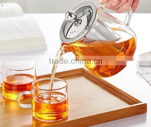 FDA Certified Borosilicate Glass Tea Pot With Stainless Steel Filter photo-2