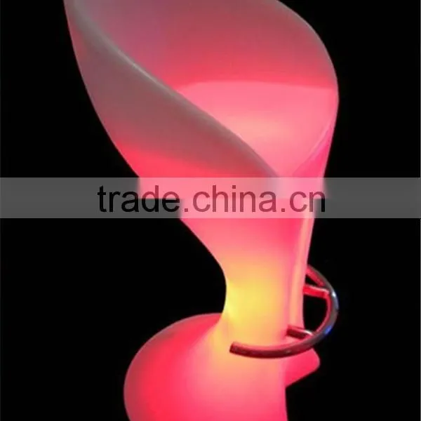Led Lighting Rental Furniture Illuminated Acrylic Clear Light LED Bar Seating / Led Plastic Party Chair / White Wedding Chair photo-2