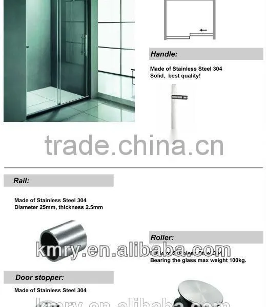 Sliding Shower Screen With Concealed Magnetic Seal (KD8013) photo-3