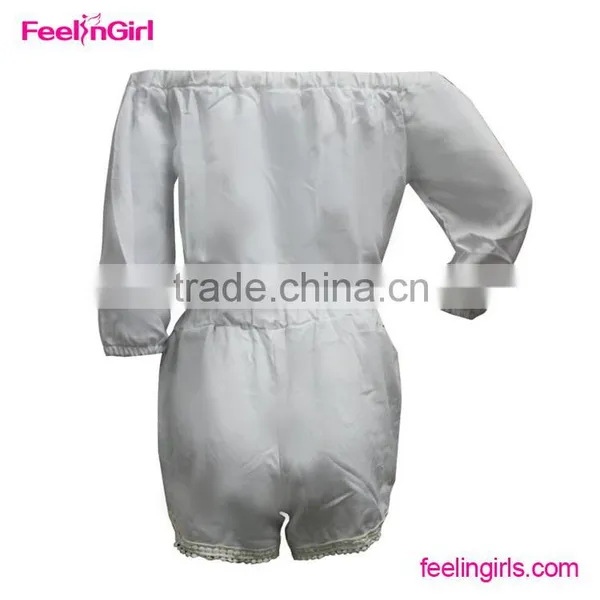 2 Pieces off Shoulder Sexy Ladies Short Workout Jumpsuit photo-3