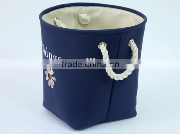 YIWU RODA Cotton Embroidery Bin Canvas Toys Receive Basket Sundry Receive Storage Basket Bathroom Laundry Basket photo-4