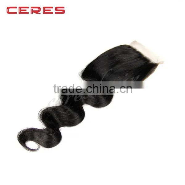 Bleached Knots Silk Top Cheap Human Hair Free Parting Bangs Lace Closure photo-5
