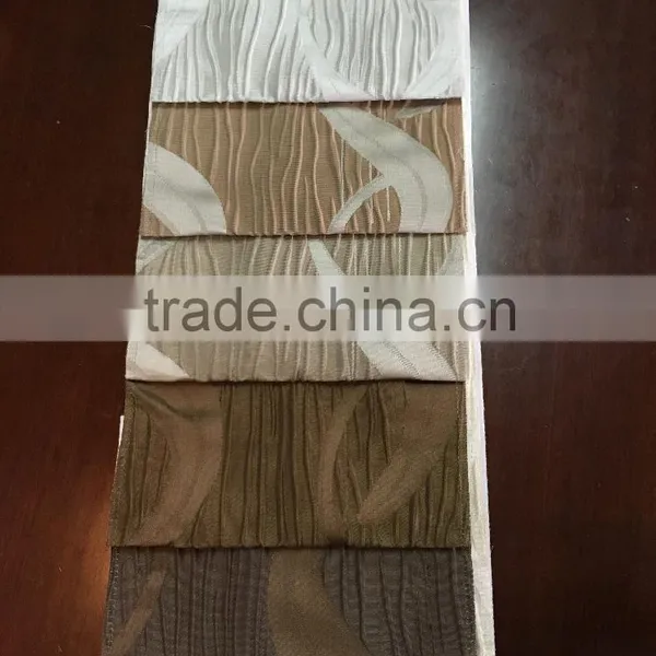 New Arrival 100% Polyester Leaf Design Emboidery Like Jacquard Curtain Fabric photo-2